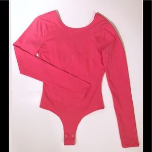 NWT Pink Low Back Bodysuit